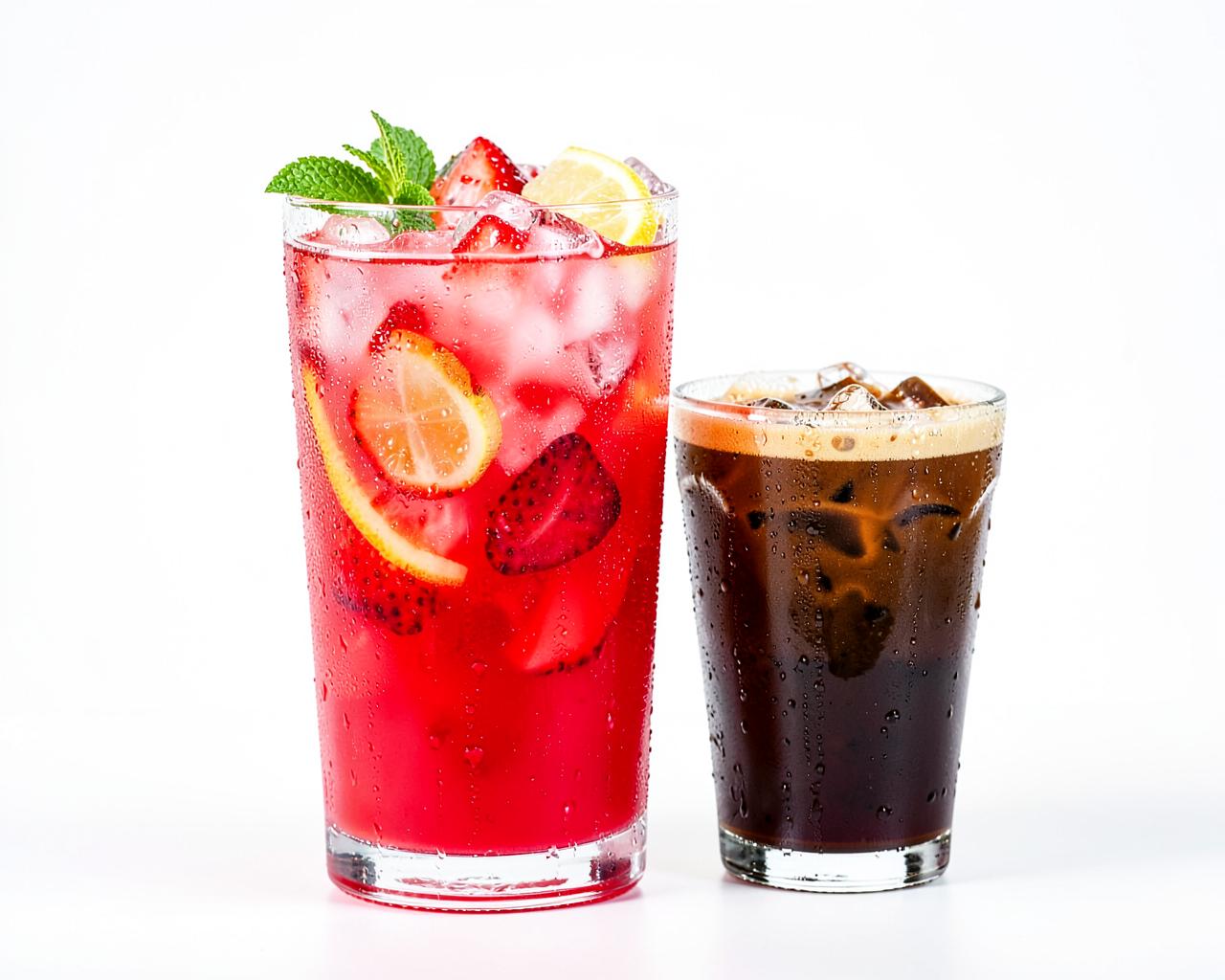 Soft drinks and lemonade cups