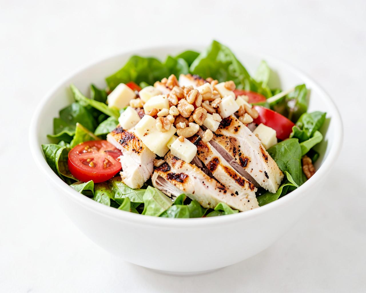 Fresh chopped salad with grilled chicken